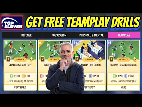 6 Ways to get FREE Teamplay Drills in Top Eleven 2025 to master training