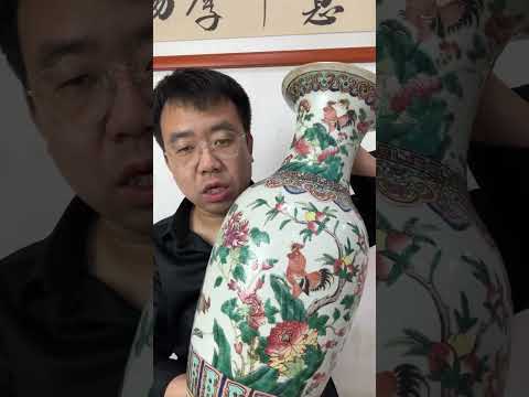 清代同治时期粉彩九鸡瓶#明清瓷器 #让文物抖起来 #古董古玩 #器物之美