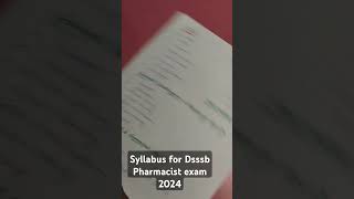 syllabus for dsssb Pharmacist exam 2024#dsssbpharmacist #sepoypharmacist #dssb #rrb