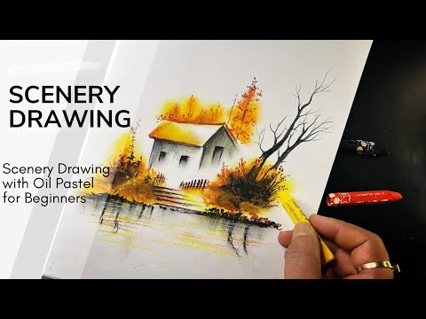 How to draw Simple Scenery Art For Beginners | 100 Days Challenge-Day 33 | Easy Scenery Drawing