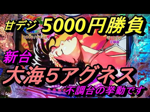 海物語甘デジ5000円勝負【大海5アグネス】で勝負！話題の新台も不調台に座るとこんなもんです(笑)