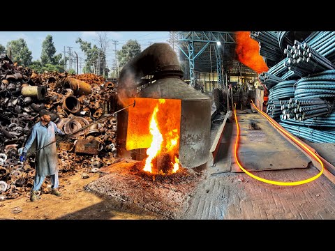 The process of Making and Manufacturing iron Rod from old Scrap.