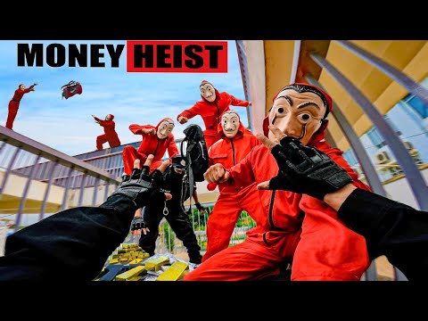 PARKOUR VS MONEY HEIST: Boss escapes from prison, kills Police to get back money and gold | Epic POV