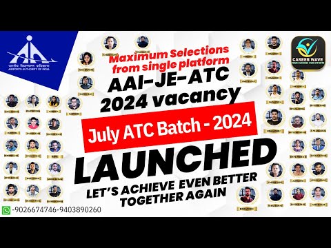 AAI ATC 2024 VACANCY  UPDATE| JULY BATCH | GET READY  IN ADVANCE | MAXIMUM SELECTION RECORD