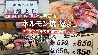 【明石市】リーズナブルで新鮮な焼肉ランチ/ホルモン焼　福よし/平熱ホルモン/オススメランチ