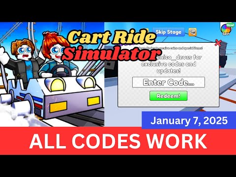 *ALL Codes Work* Cart Ride Simulator ROBLOX, January 7, 2025