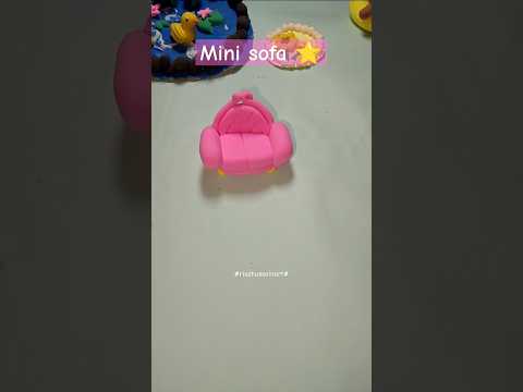 Cute clay art|mini sofa|#diy #clayart #viralshort