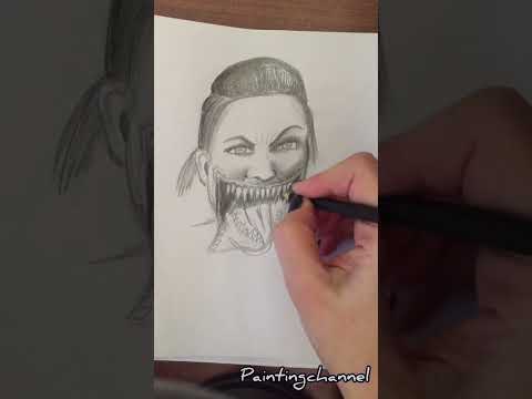 Drawing full face Mileena Mortal Kombat 1