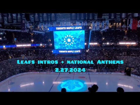 Leafs Vs Golden Knights Intros and National Anthems February 27 2024