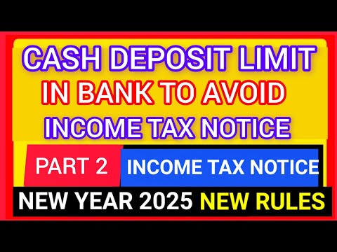 CASH DEPOSIT LIMIT IN BANK TO AVOID INCOME TAX NOTICE | PART 2 |