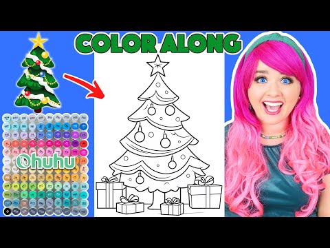 Color a Christmas Tree Picture With Me | COLOR ALONG WITH KIMMI