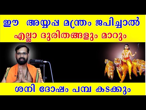 വൃശ്ചിക മാസത്തിൽ ഈ  അയ്യപ്പ മന്ത്രം ജപിച്ചാൽ എല്ലാ ദുരിതങ്ങളും മാറും I ശനി ദോഷം പമ്പ കടക്കും