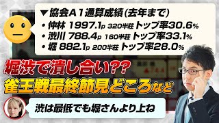 【堀慎吾 vs 渋川難波】雀王戦A1リーグ最終節の見どころなど【二階堂亜樹 / 松本吉弘 / 仲林圭 / 下石戟 / 橘哲也 / 渋川難波切り抜き】