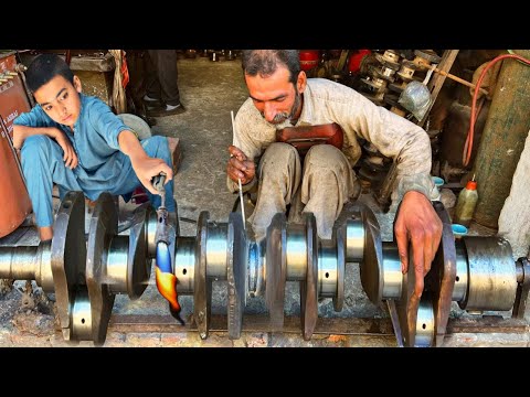 Old School Repair | How Rebuilding A Wrecked CrankShafat | Damage Crank