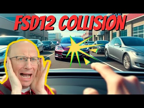 BREAKING: Tesla FSD v12 Collision Crash in Parking Lot