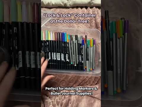 Dollar Tree “Lock & Lock” Style Container Perfect for Markers & Bullet Journal Supplies!