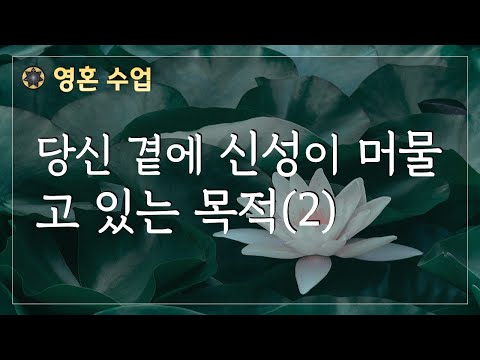 당신 곁에 신성이 머물고 있는 목적 /로다 영성강의