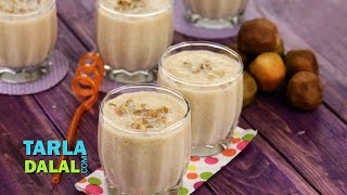 Chickoo and Nut Milkshake (Protein & Calcium Rich Recipe for Kids) by Tarla Dalal