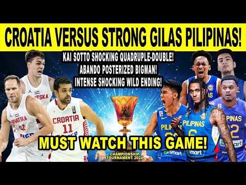 GILAS PILIPINAS vs CROATIA - New Year Game! Kai Sotto Shocking Quadruple Double Performance! FIBA 2k