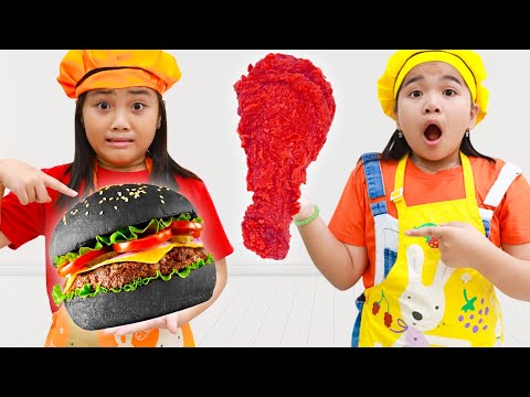 Suri and Annie Pretend Play with Special Colorful Food and Fun Stories for Kids