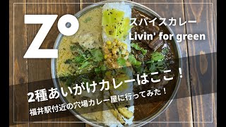 【Livin' for green】福井駅付近の彩り鮮やかな本格スパイスカレー！2種あいがけカレーと言えばここ！（リヴィンフォー グリーン） 福井県 福井市 グルメ ZOUZZ（ザウス）