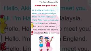 Bé Học Tiếng Anh qua Bài hát Where are you from?