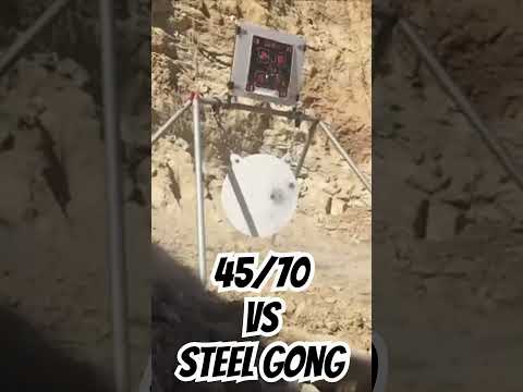 45/70 vs steel gong! #ozziereviews #slowmotion #slowmo #4570 #gun #guns #rifle #shooting #steel