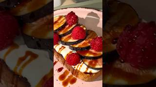 How to make sweet toast with fig and raspberry #shorts#toast#raspberry#recipe#fig