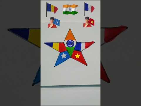 India 🇮🇳 Vietnam 🇻🇳 France 🇫🇷 Somalia 🇸🇴 And Romania 🇷🇴 Flag Drawing | #shorts #drawing