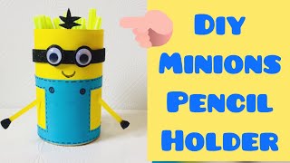 Diy minions table organiser/pencil holder#bestreuseideas#viralvideo#hand#craft#howtomake#diyideas