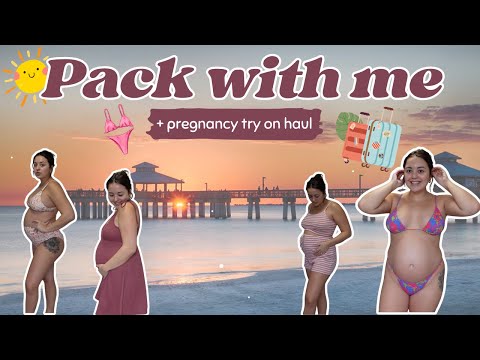 Pack with me | Pregnancy try on haul for a beach vacation