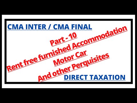 Valuation of Motor Car, Rent free furnished Accommodation | Insurance Premium | Sweat Equity Shares