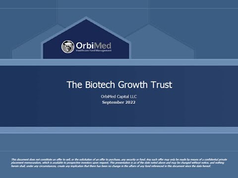 The Biotech Growth Trust - Investor Update Webinar - Tuesday, 27 September 2022