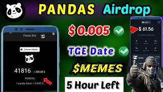 pandas airdrop update|| panda token listing date|| pandas token,😱