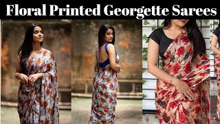 Party Wear Floral Printed Zari Weaving Saree | #meesho Saree | #sareeswag #floralsarees #Shorts