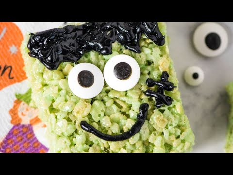 Easy Frankenstein Rice Krispie Treats for Halloween