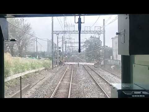 緊急停止　東武東上線　坂戸駅から川越駅　前面車窓