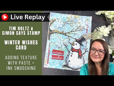 🟣LIVE REPLAY! EASY Watercolor with TH Stamps and SSS Wafer Dies| AmyR 2024 Holiday Card Series #17