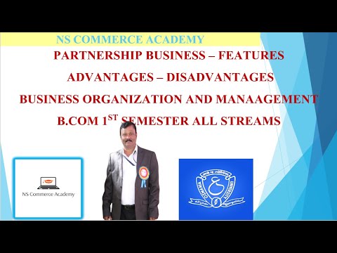 PARTNERSHIPBUSINESS ADVANTAGES AND DISADVANTAGES - BOM - 1ST SEMESTER - B.COM ALL STREAMS - O.U