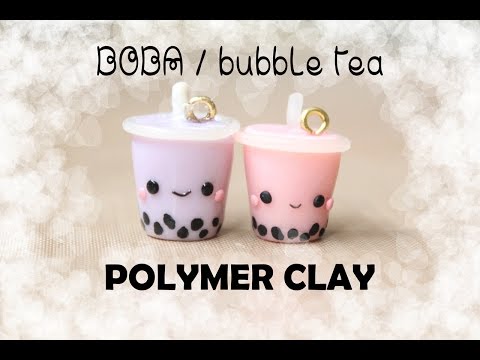 Boba / Bubble Tea Polymer Clay Charm Tutorial | sweetco0kiepie