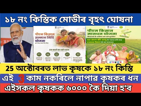 Pm kisan 18th installment date 2024 // Pm kisan yojana important update // pm kisan scheme assam