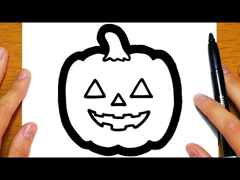 HOW TO DRAW A PUMPKIN FOR HALLOWEEN | Easy drawings