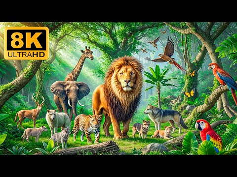 Walks In The Forest 8K ULTRA HD🐅Relaxing Landscape Movie With Soothing Music