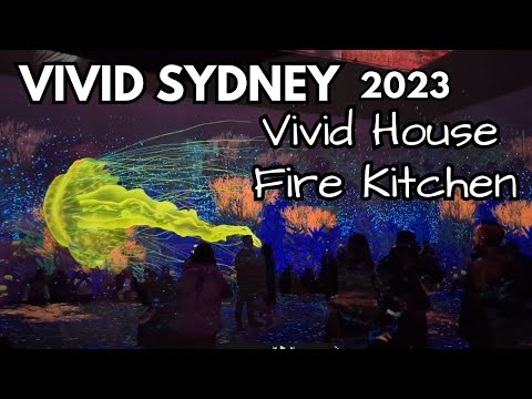 Vivid Sydney 2023 | Vivid House, Vivid Fire Kitchen, light walk at Barangaroo