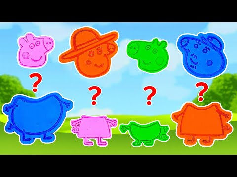 Peppa Pig Family with Play Doh | Learn Colors & Match the Head | Preschool Toddler Learning Video