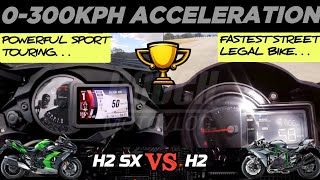 Kawasaki H2 SX 🆚️ Kawasaki H2 | 0-300kph Acceleration | Top Speed Attempt 🔥