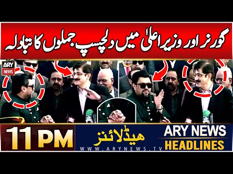 Debate between CM and Governor Sindh during media talk | ARY News 11 PM Headlines | 25th Dec 2024