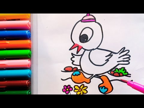 Drawing and Painting Chick for Kids & Toddlers | Simple Drawing, Coloring #drawing