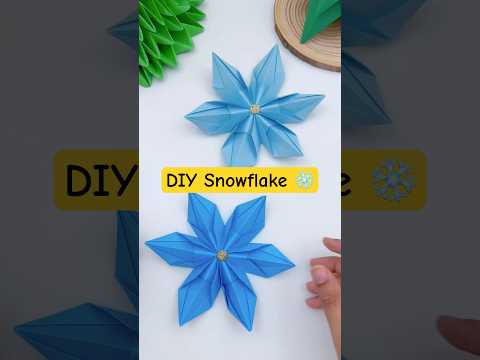 DIY Origami Paper Snowflake ❄️ #christmas #diy #snowflakes #shorts #decoration