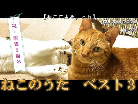 ねこのうた　ベスト３【ねこによるｃｈ　epi.32】　家猫２周年｜猫の歌｜打首獄門同好会｜猫の惑星｜Takagi & Ketra｜ La Luna e la Gatta ｜たま｜猫をならべて｜